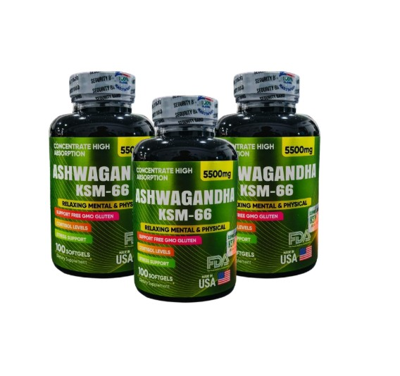 Ashwagandha KSM66 x 100 softgels Combo x 3 Unidades