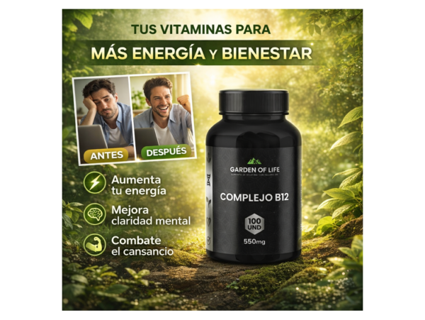 Complejo B12 x 100 Cápsulas - 550 mg - Garden of life