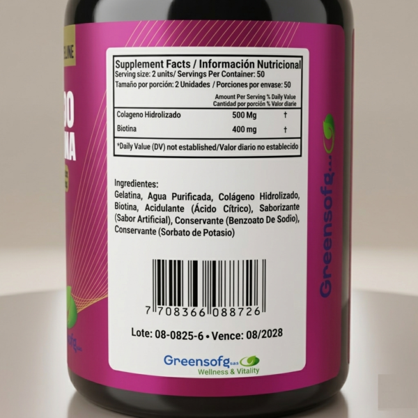 Colageno Hidrolizado y Biotina 100 Cápsuals