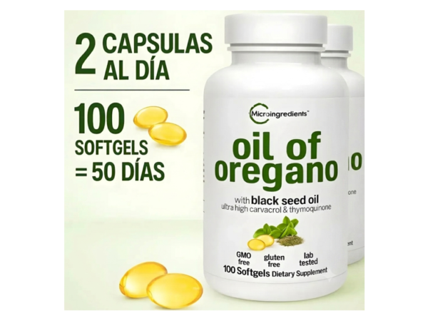Aceite de Oregano (Oil of Oregano) x 100 softgels Combo 2 frascos