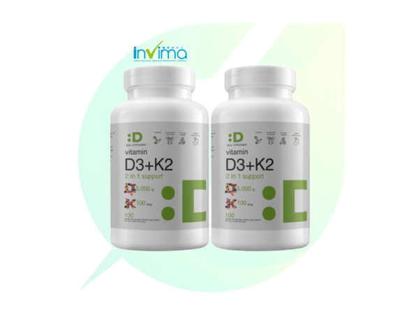Vitamina D3 + K2 x 100 Softgels / Combo x 2 unid