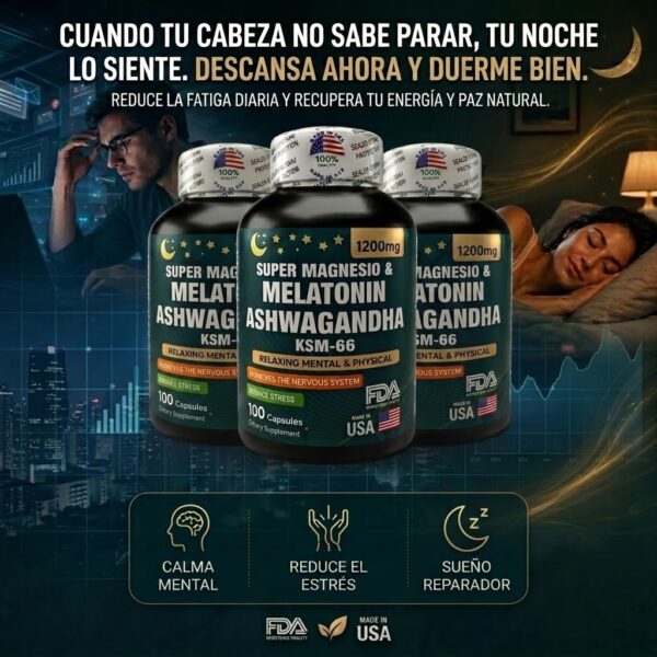 imagen 2 Ashwagandha y Melatonina (100 softgels) - Combo x 3 unidades