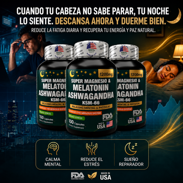 Ashwagandha y Melatonina (100 softgels) - Combo x 3 unidades