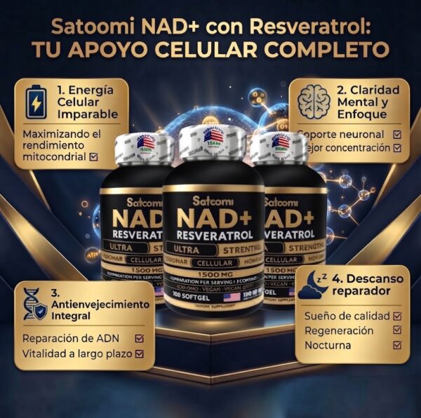 NAD+ con Resveratrol x 100 Softgels – Combo x 3 unidad